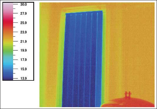 水冷辐射板表面温度分布