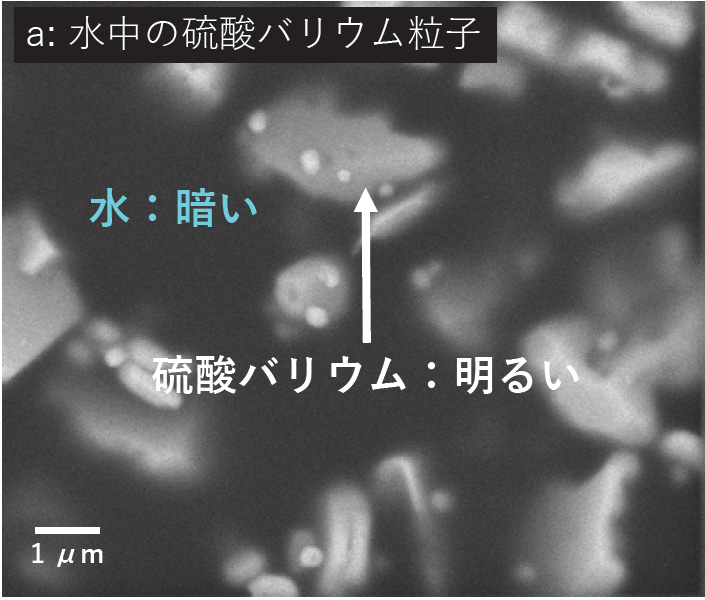 a：水中的硫酸钡颗粒