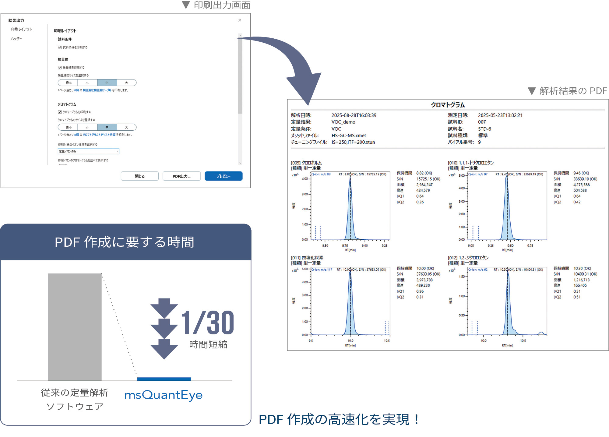 打印输出屏幕和分析结果的 PDF