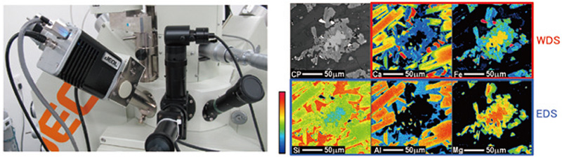 SD探测器外观和组合WDS/EDS分析示例