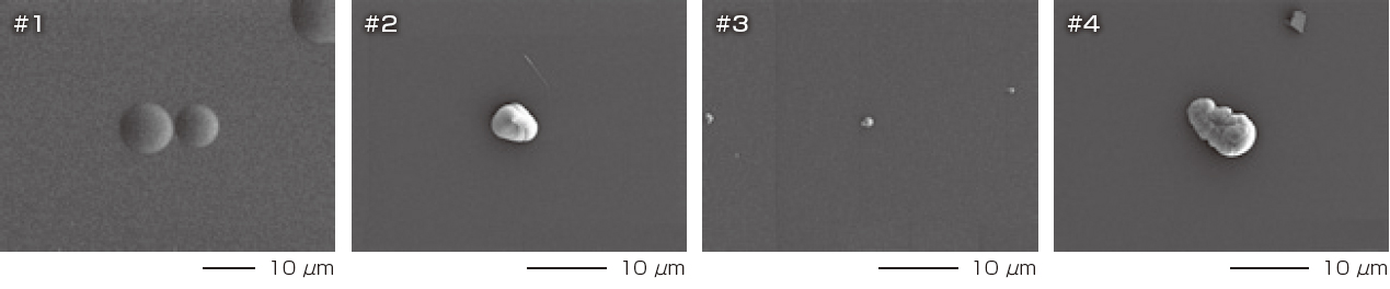 处理前红外截止滤光片上的缺陷视图（SIM 图像）