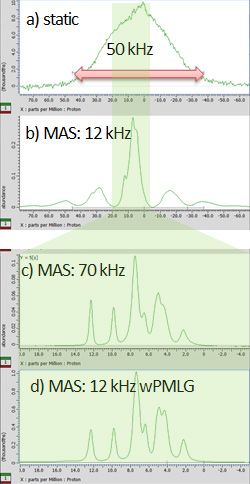 wPMLG 高分辨率 1H 固态 NMR 实验装置