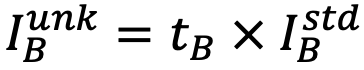I_B^unk=t_B×I_B^std