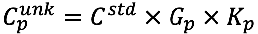C_p^unk=C^std×G_p×K_p